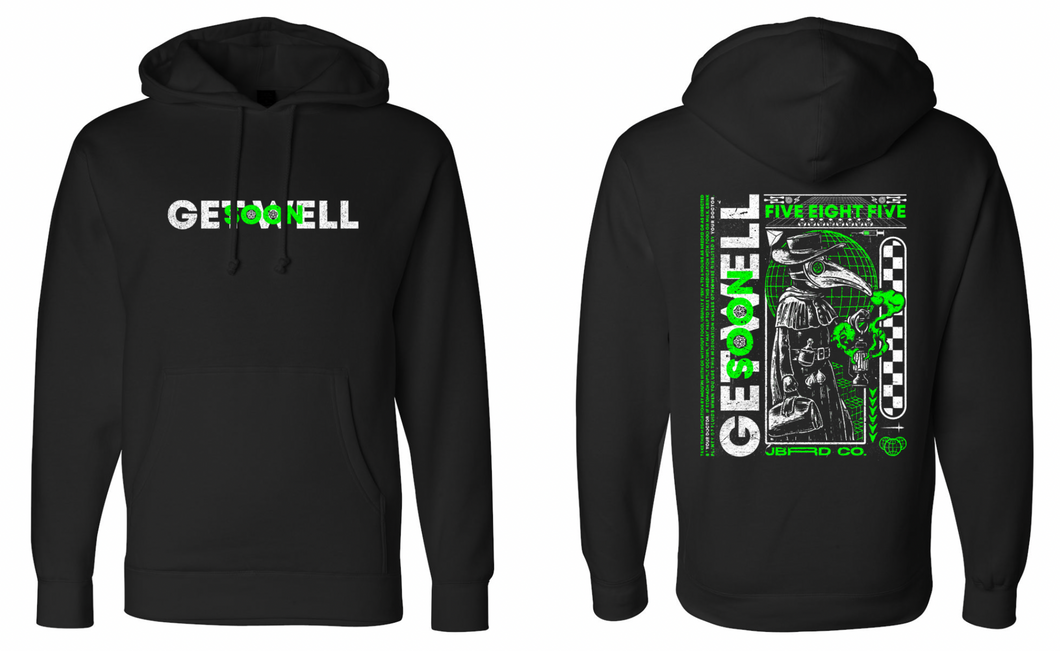 GET WELL SOON HEAVYWEIGHT HOODIE - BLACK